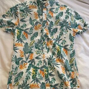 J. Crew Green and Orange Casual Button Down Shirt